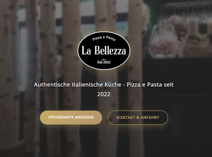 Pizzeria La Bellezza Website