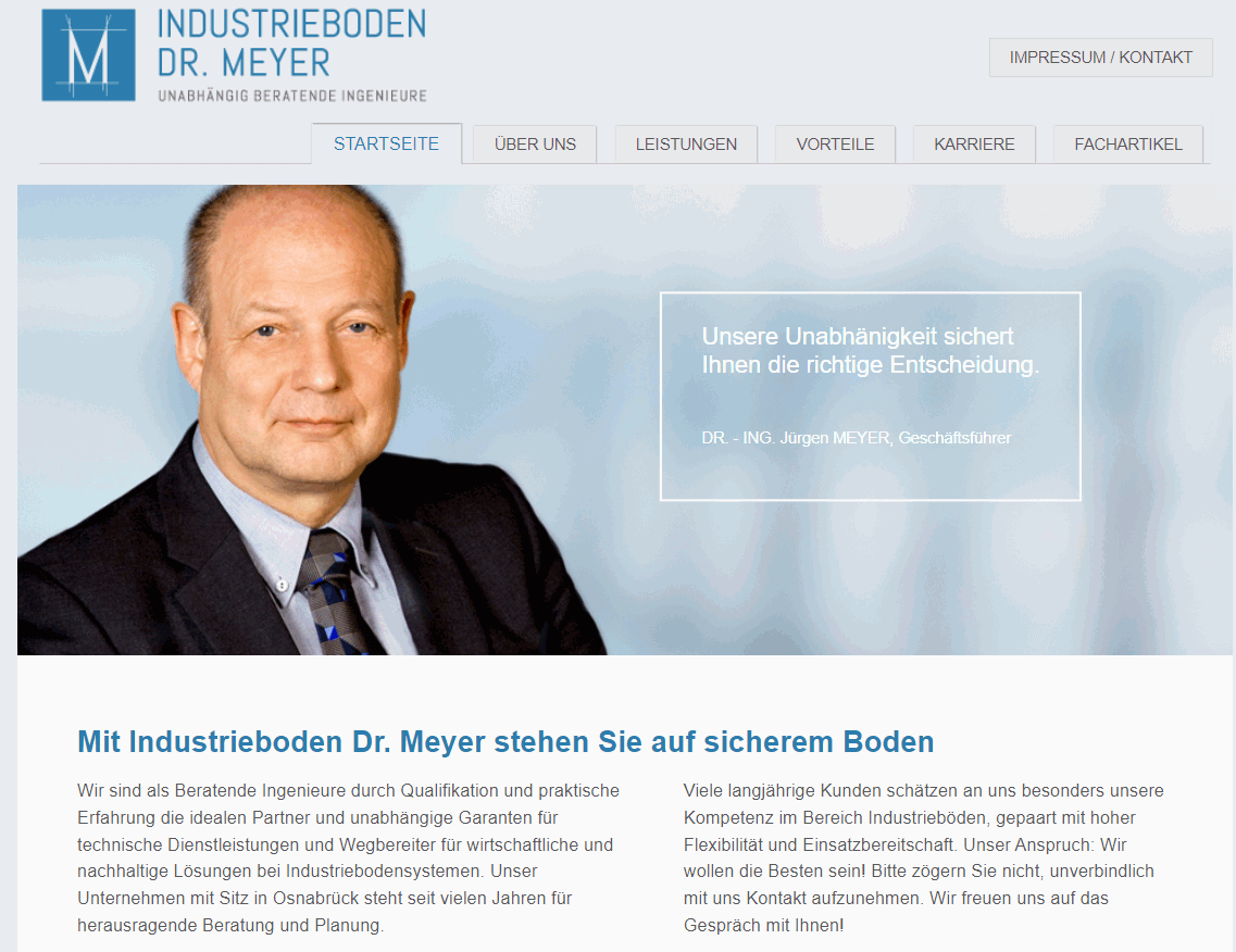 Industrieboden Meyer Website